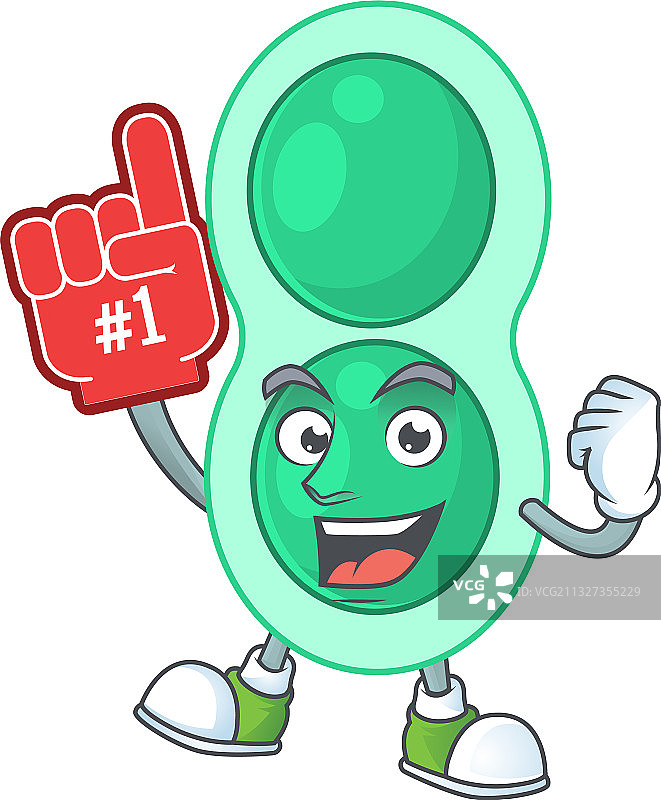 绿色肺炎链球菌卡通人物图片素材