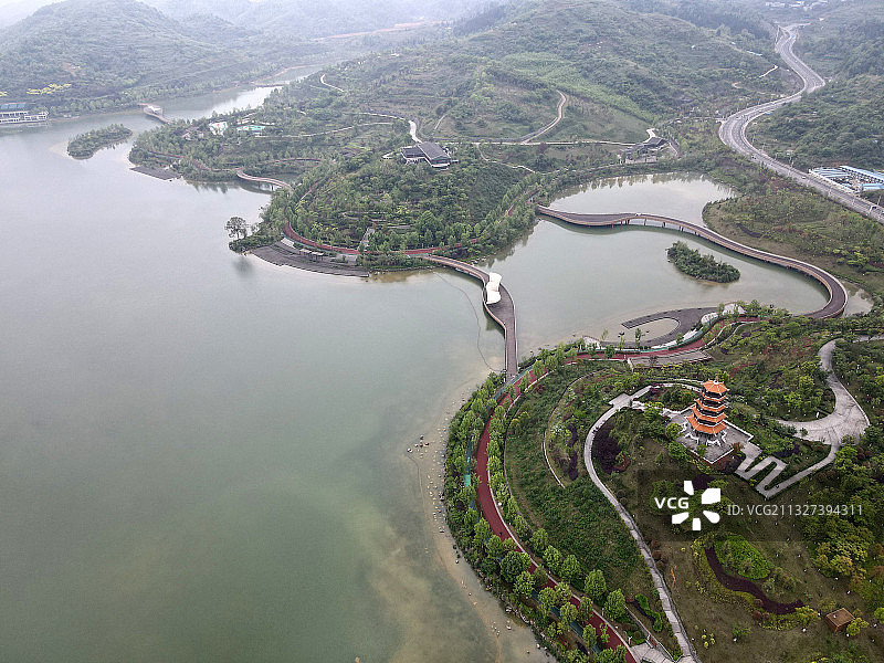 贵州省遵义市新蒲新区白鹭湖湿地公园图片素材
