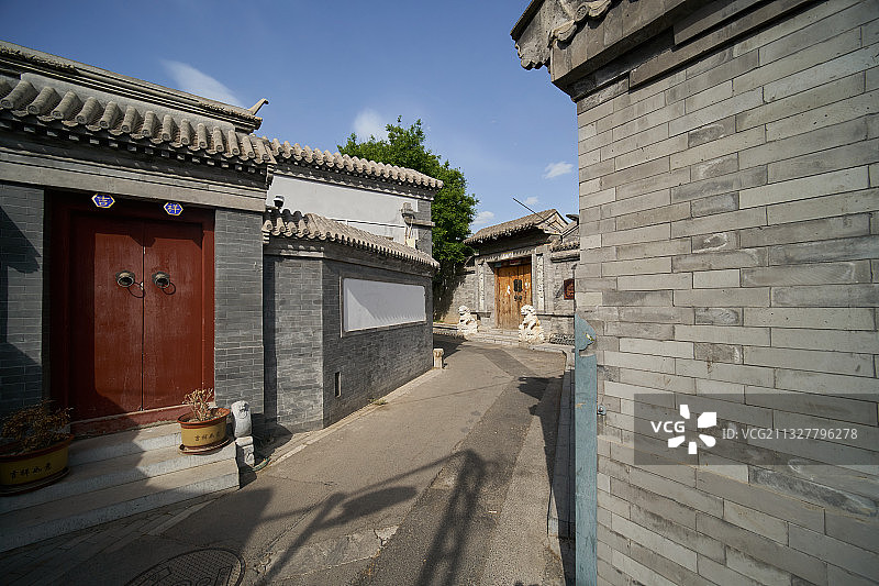 北京什刹海胡同民居建筑图片素材