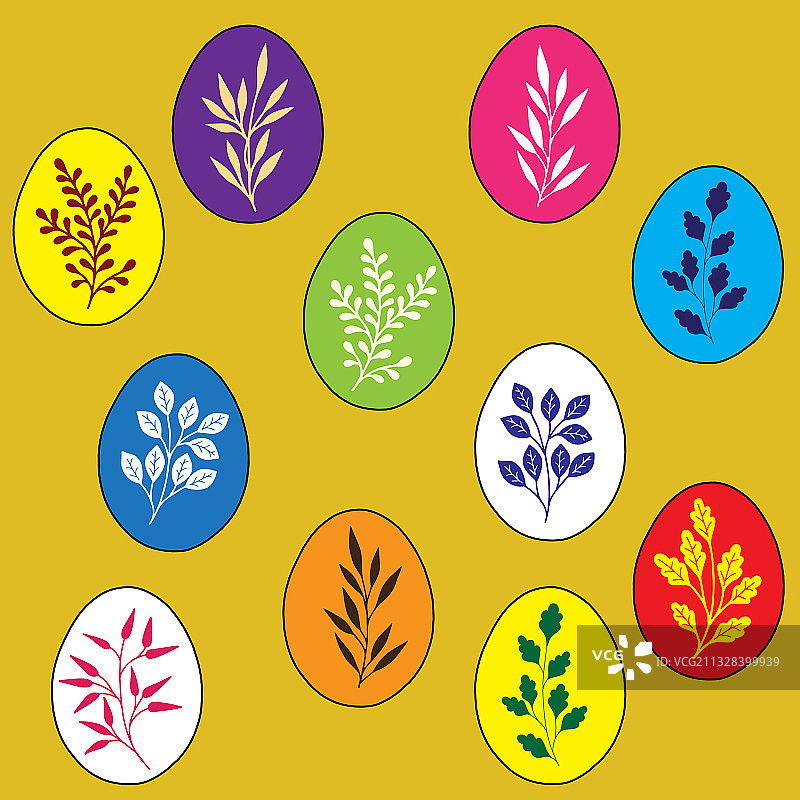 复活节彩蛋喜庆节日的颜色图片素材