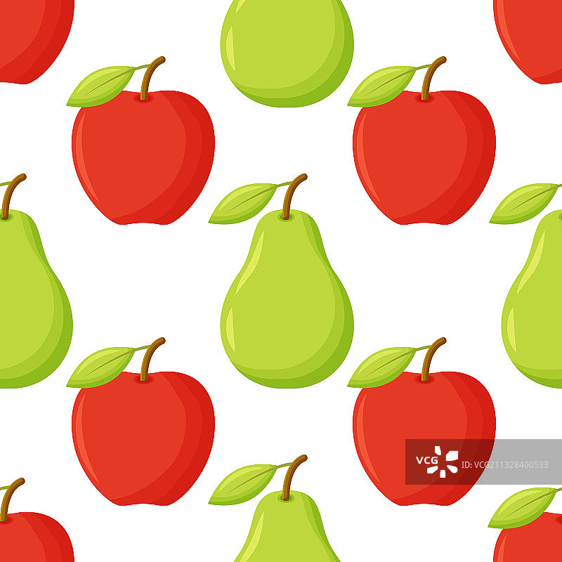 无缝模式与苹果和梨的背景图片素材