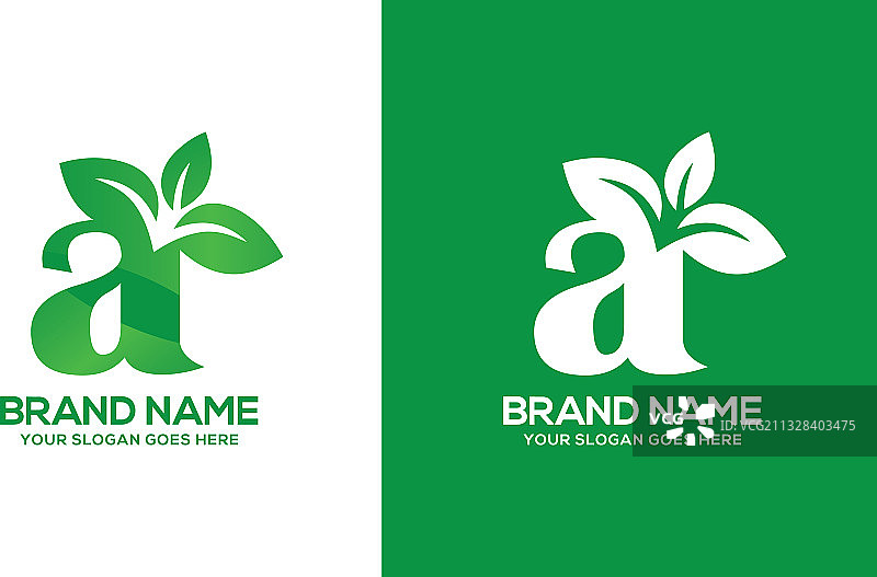 创意一个字母自然标志的设计理念图片素材