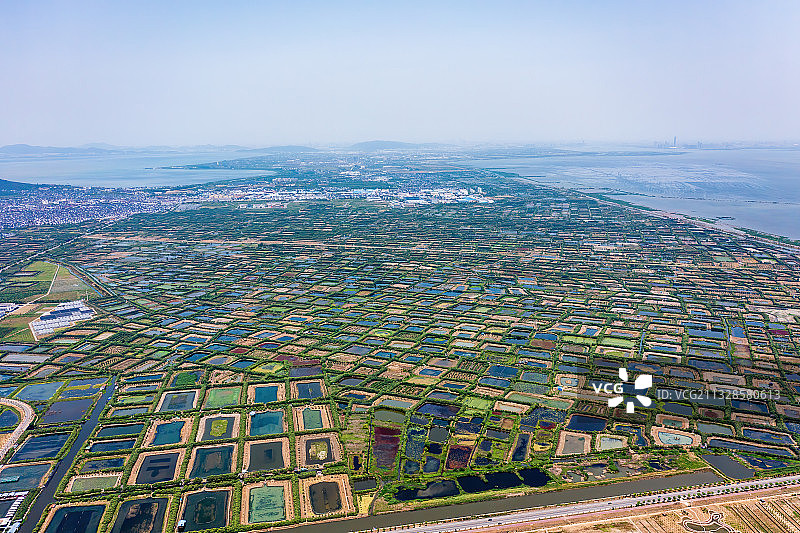 中国，江苏，苏州，太湖，东山，渔业养殖基地，大闸蟹养殖图片素材