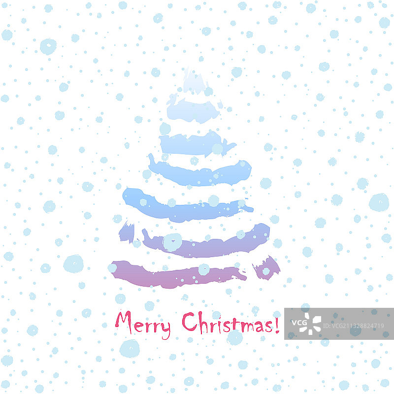 圣诞树卡片设计与手绘图片素材