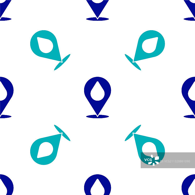 蓝色水滴与位置图标隔离图片素材