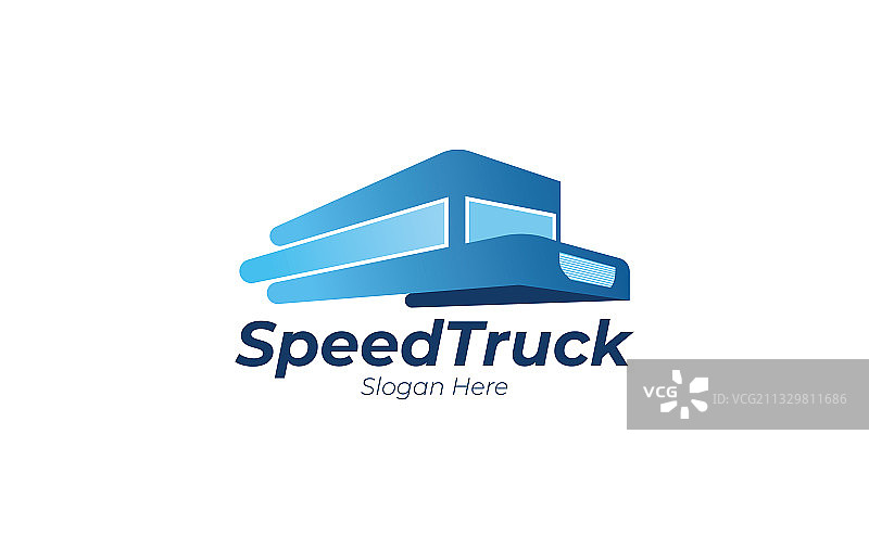 高速卡车，现代标志，蓝色卡车，公共汽车标志图片素材