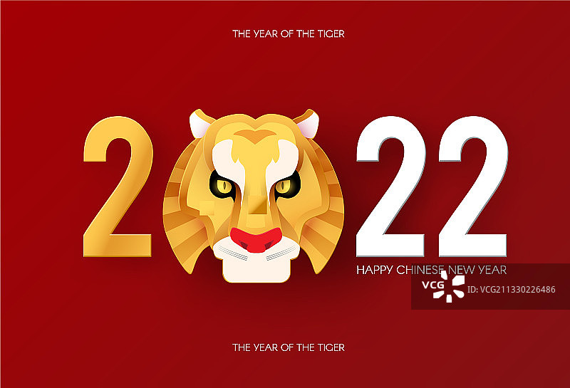2022年春节快乐，老虎年图片素材