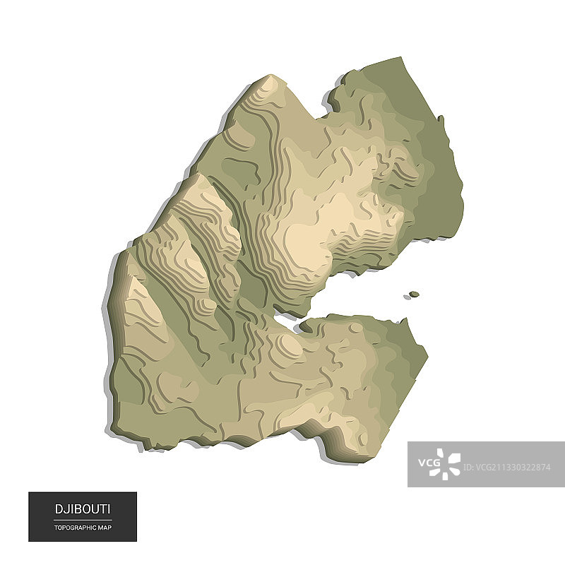 吉布提地图-三维数字高海拔图片素材