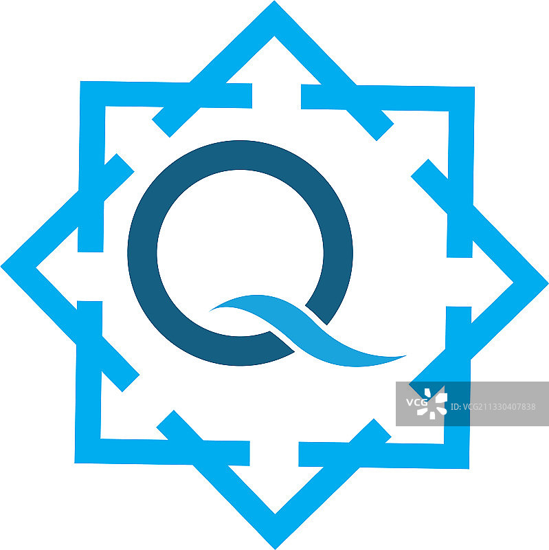 字母q业务公司抽象统一标志图片素材