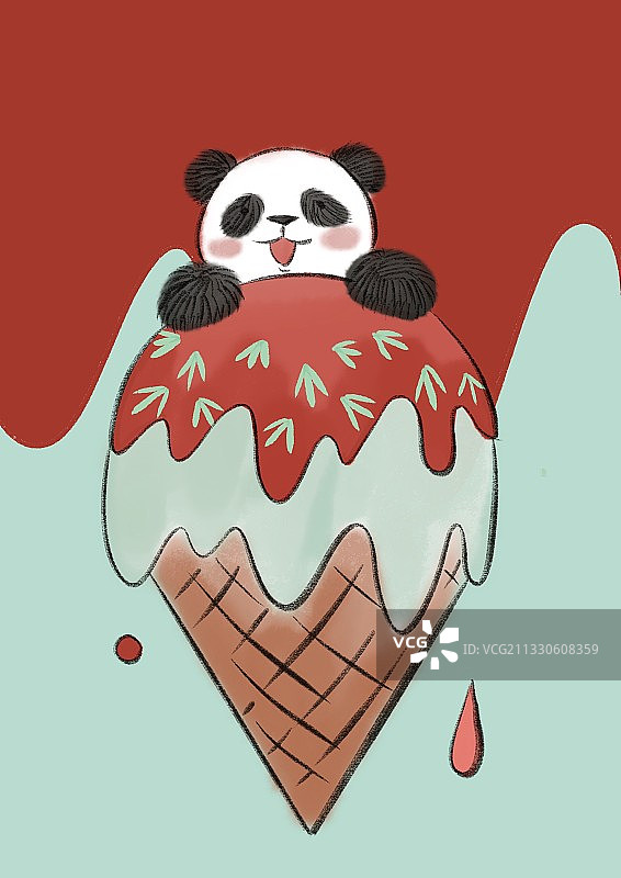 熊猫冰淇淋图片素材