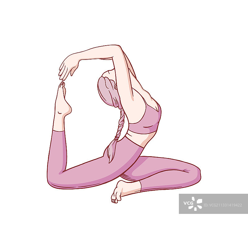 哈他瑜伽为柔韧性女性的伸展姿势图片素材