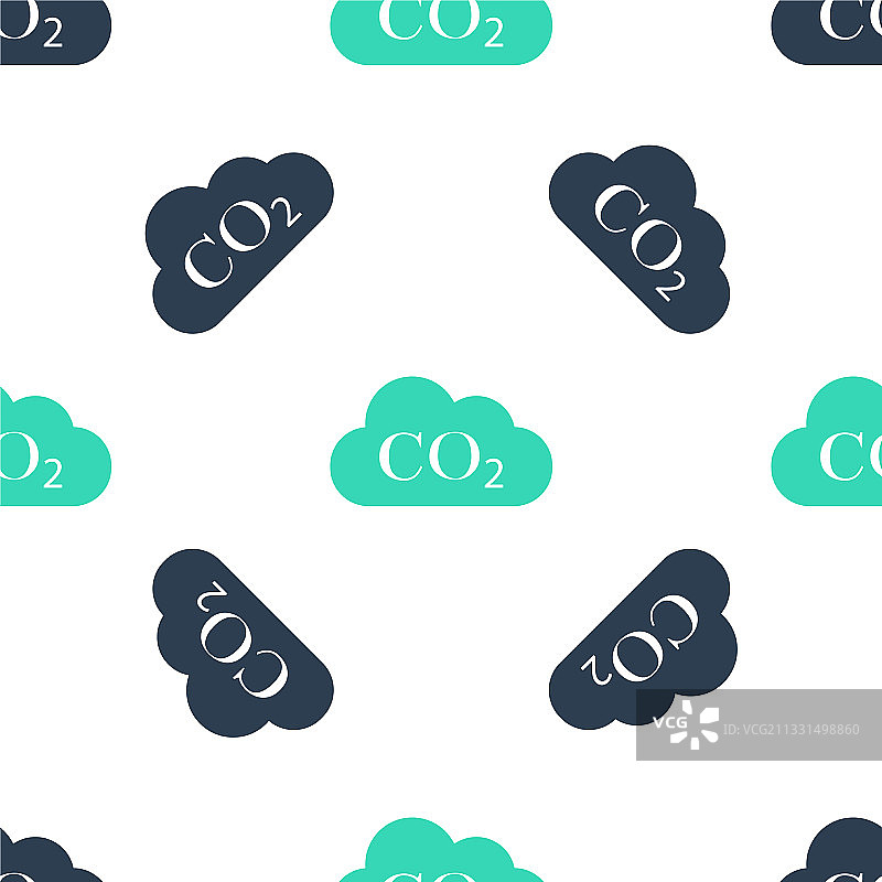 绿色二氧化碳排放量在云图标孤立图片素材