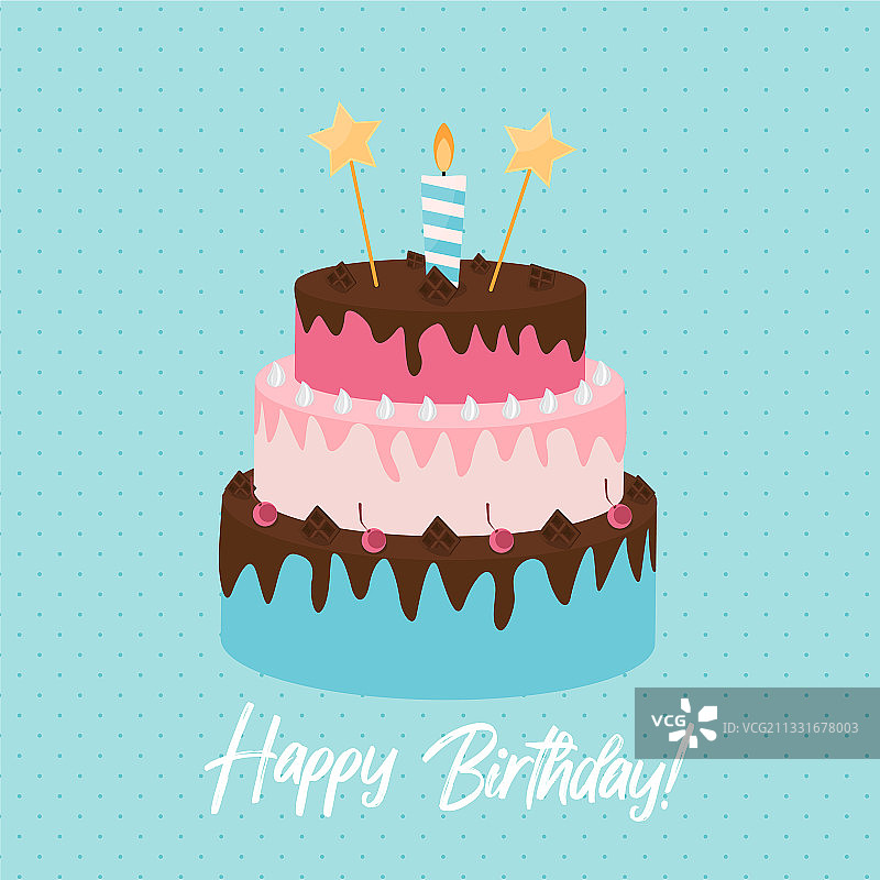 可爱的快乐生日背景与蛋糕图标图片素材