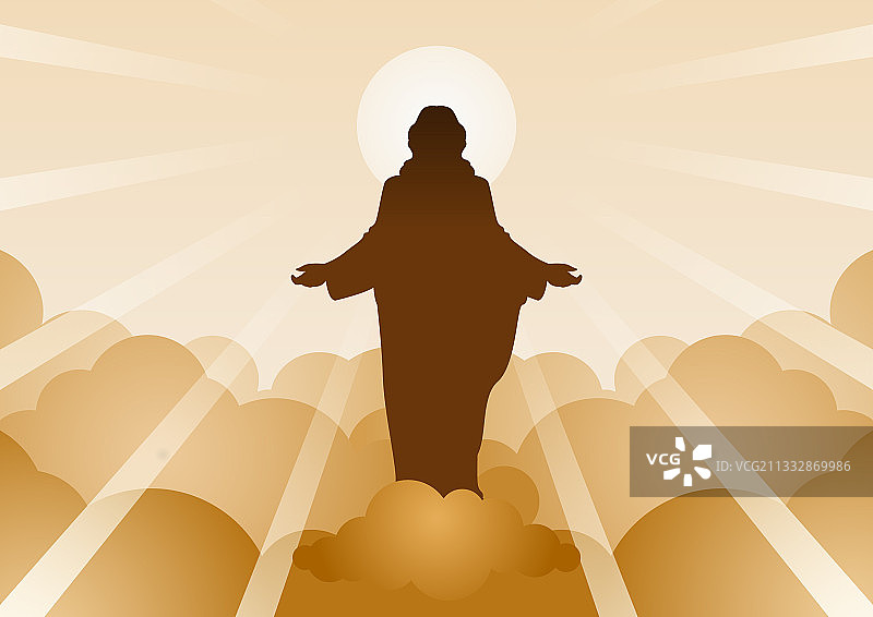 耶稣基督以光和云向后的意思图片素材
