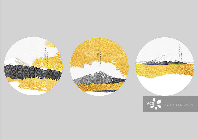 富士山的图标用金箔自然图片素材