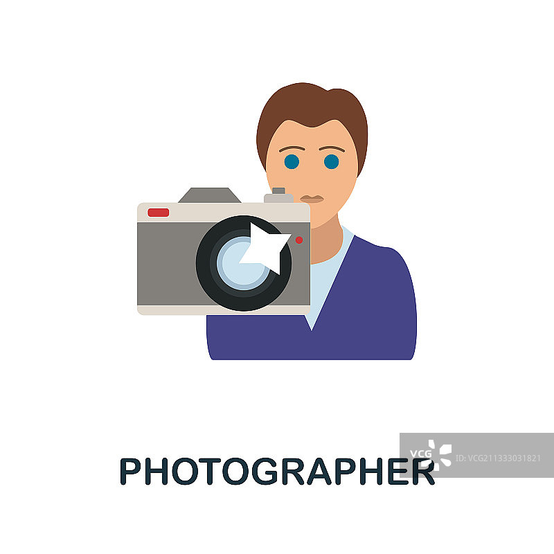 摄影师平面图标颜色简单的元素图片素材