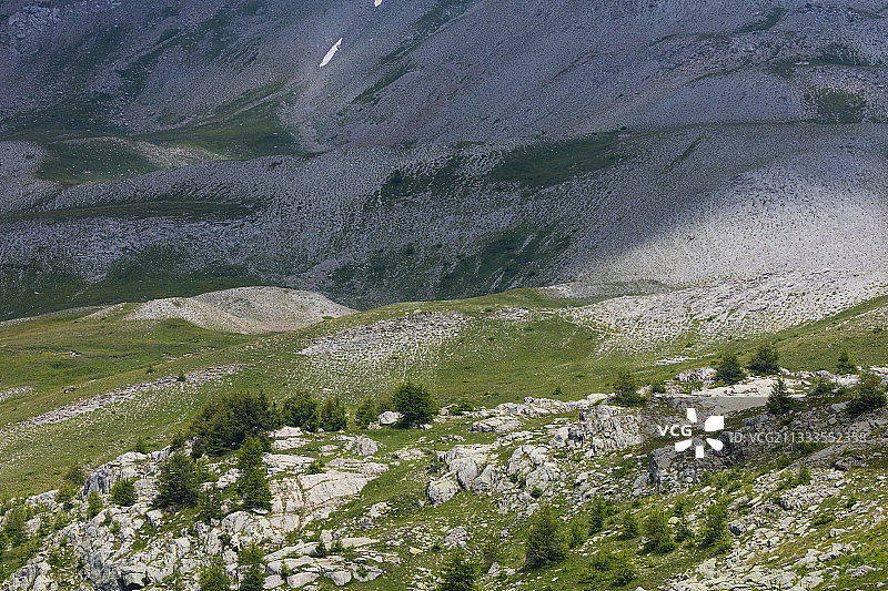 卡奥尔Col de la Cayolle, Mercantour National Park, Ubaye Valley, Alpes Haute Provence, France，欧洲普罗旺斯图片素材