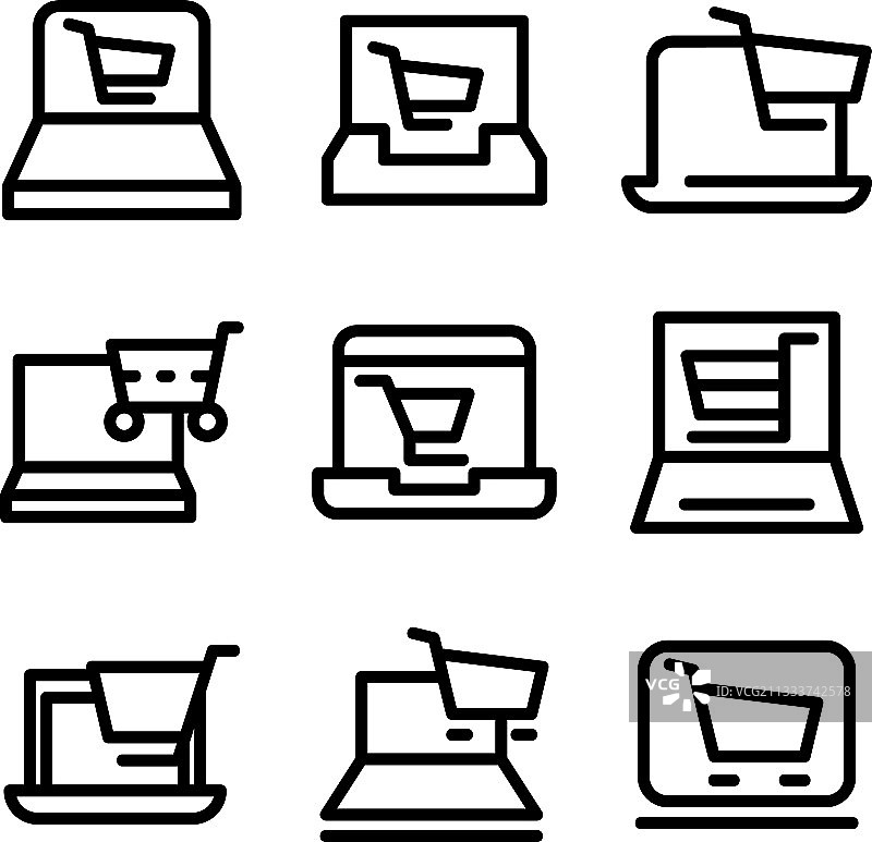 电子商务图标或标识孤立的标志符号图片素材