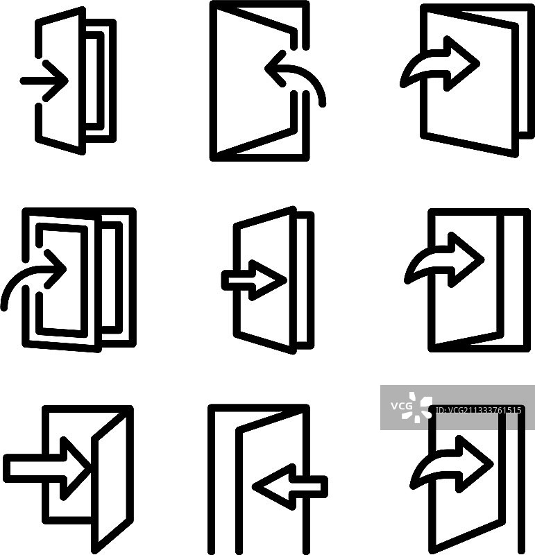 开门标志或标志孤立标志符号图片素材
