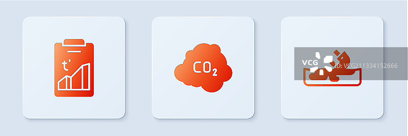 将二氧化碳排放量设定在全球变暖和图片素材