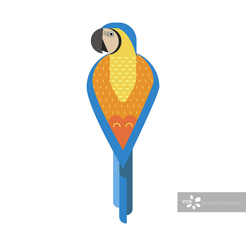 蓝黄色金刚鹦鹉图标在平图片素材