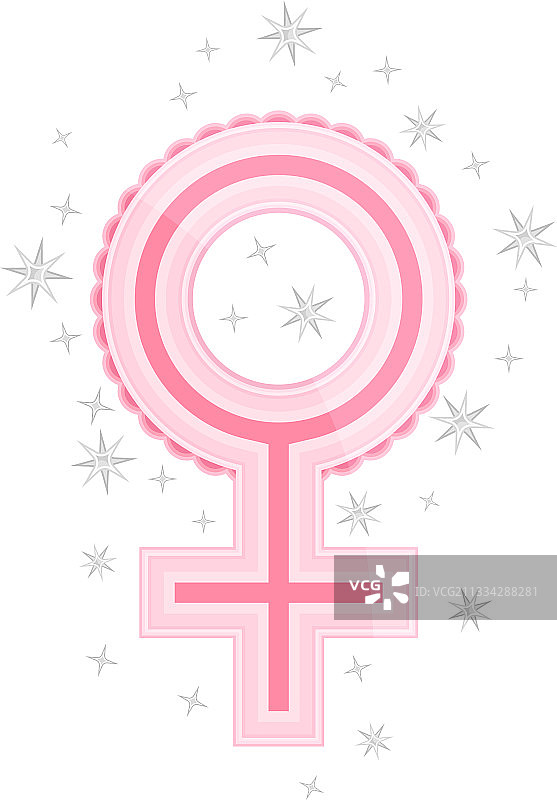 粉色女性作为国际女性的性别标志图片素材