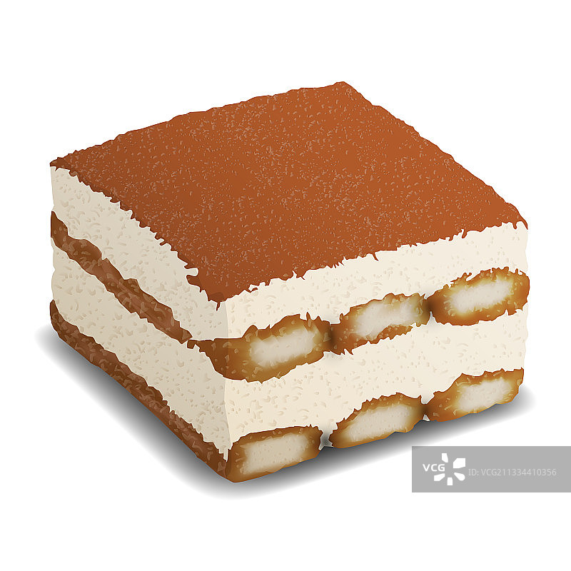 Piece提拉米苏蛋糕逼真的甜点图片素材