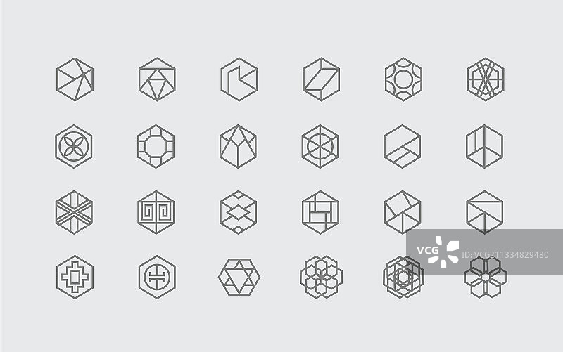 24个六角形设计图片素材