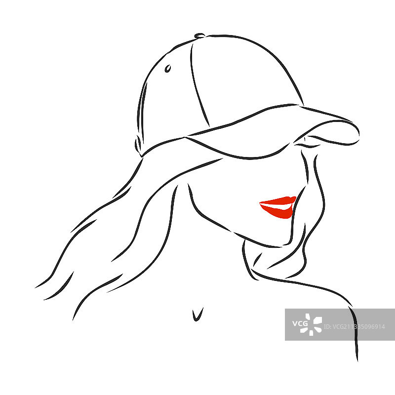 孤立的漂亮女孩在一个帽子的特写女性图片素材