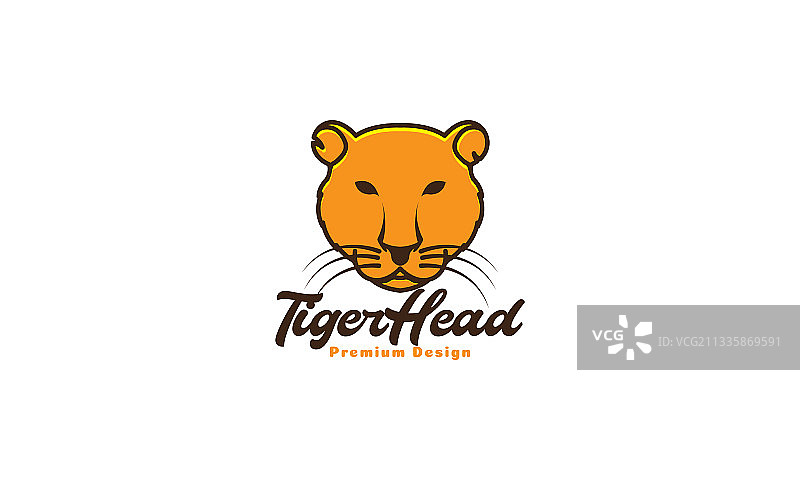 色彩斑斓的动物头标志标志老虎图标设计图片素材