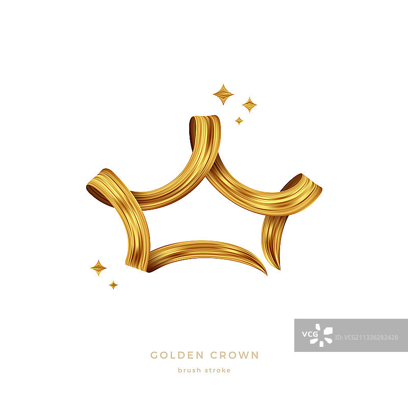 金色的油漆笔触在形状的皇冠图片素材