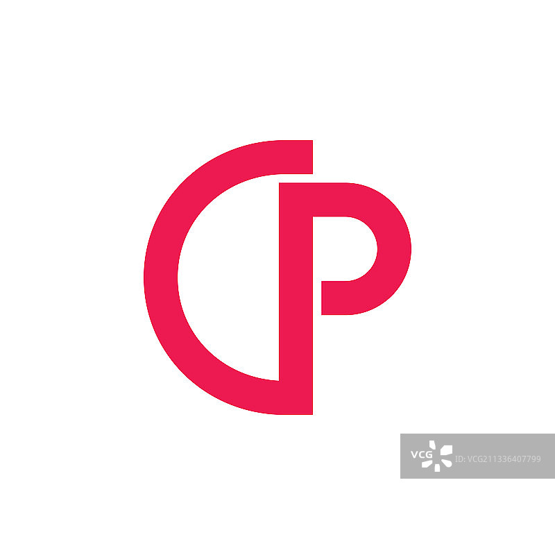 字母cp或dp简单的几何标志图片素材