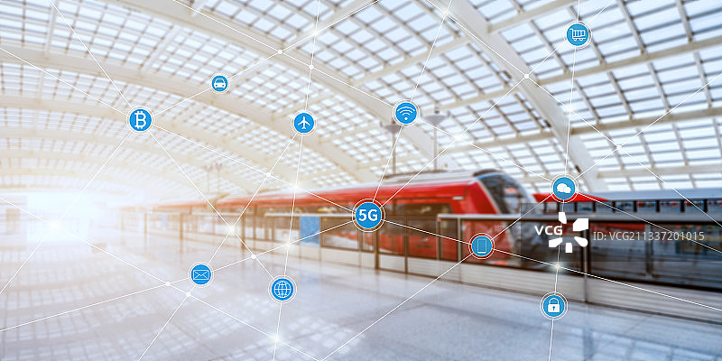 通往城市互联未来的快速列车图片素材