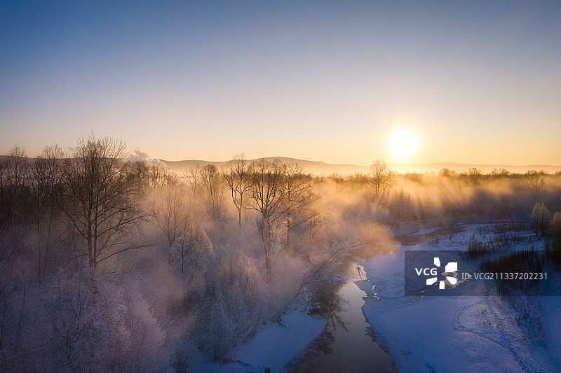 雾凇雪景图片素材