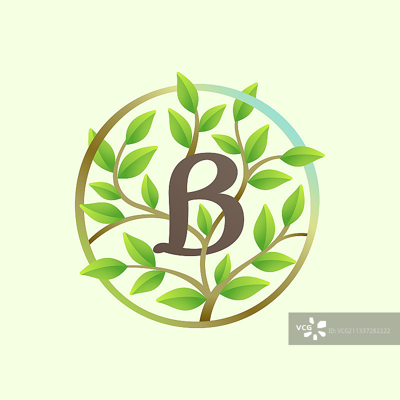 字母B的logo做成了树枝和树枝的扭曲图片素材