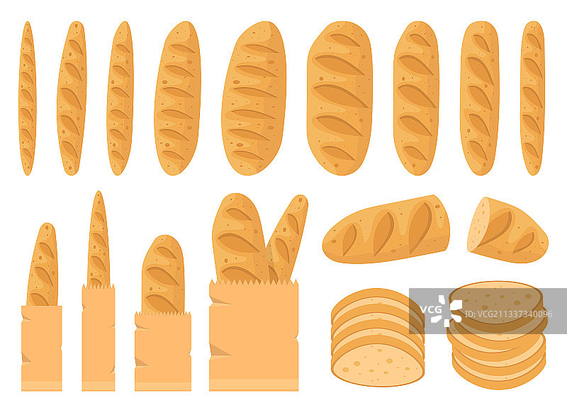新鲜面包设计孤立在白色背景图片素材