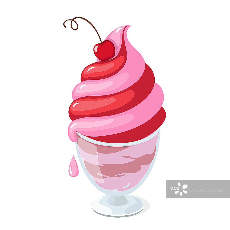 孤立的樱桃冻酸奶上白色图片素材