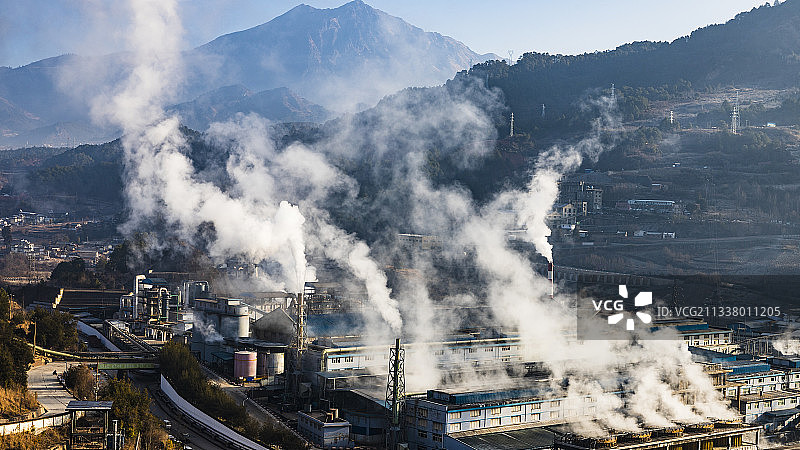 中国云南金鼎锌业公司十万吨冶炼厂全景图片素材