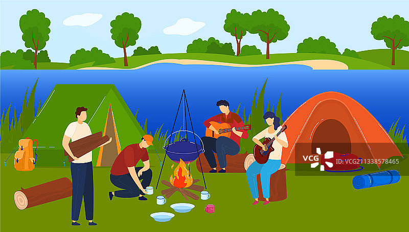 夏季户外探险露营旅游帐篷图片素材