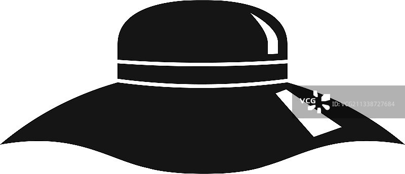 夏天帽子黑色简单图标孤立在白色图片素材