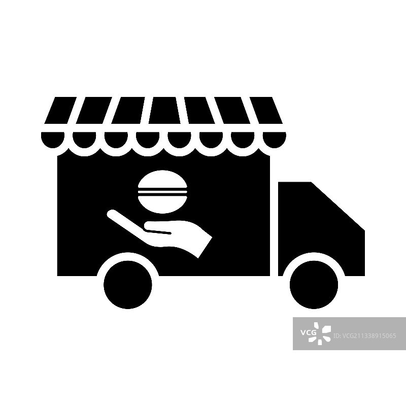 卡车图标与食品送货车图标图片素材
