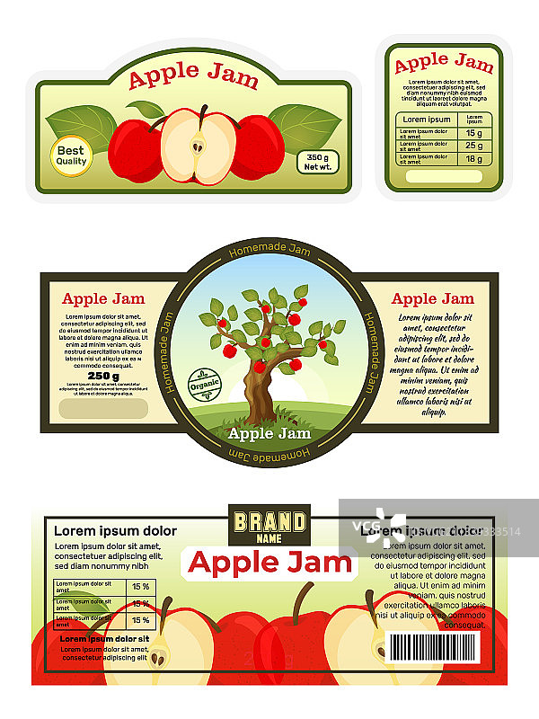 广告海报苹果酱标签不干胶广告图片素材