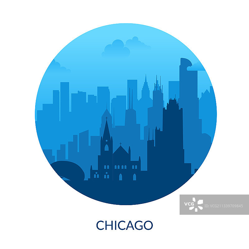 芝加哥是美国著名城市景观景观背景图片素材
