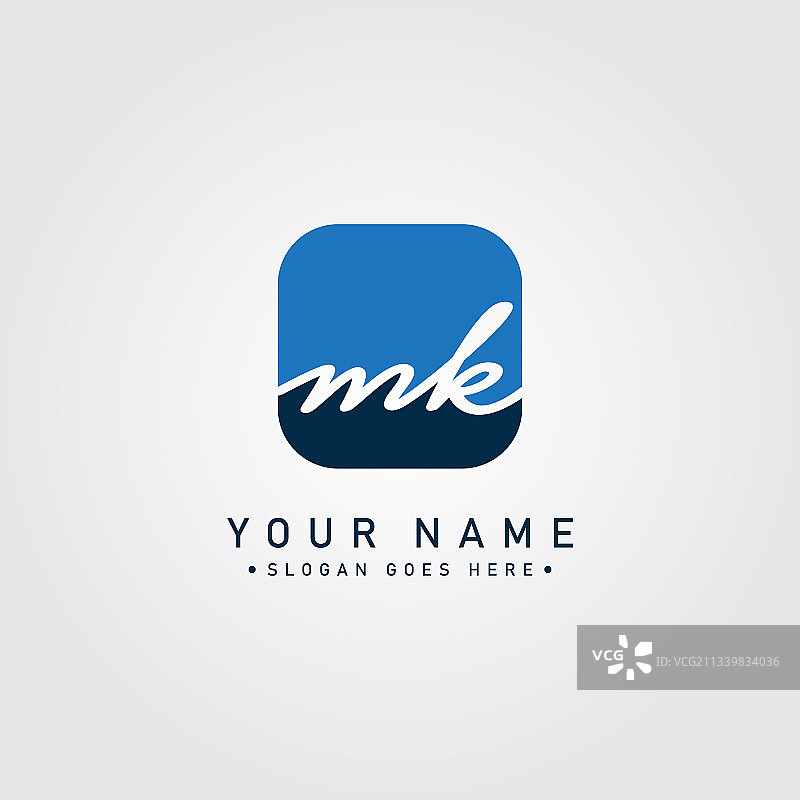 首字母mk logo -最小签名logo图片素材