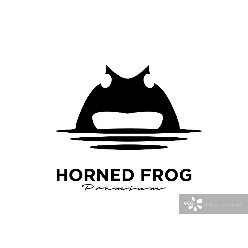 抽象的角蛙黑色标志图标设计图片素材