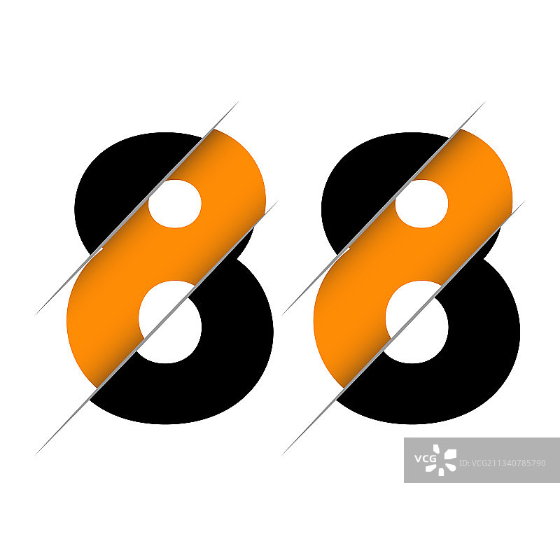 88号8号标志设计具有创造性的剪裁和图片素材