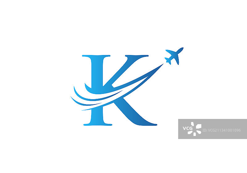 航空旅行标志设计与k字母图片素材