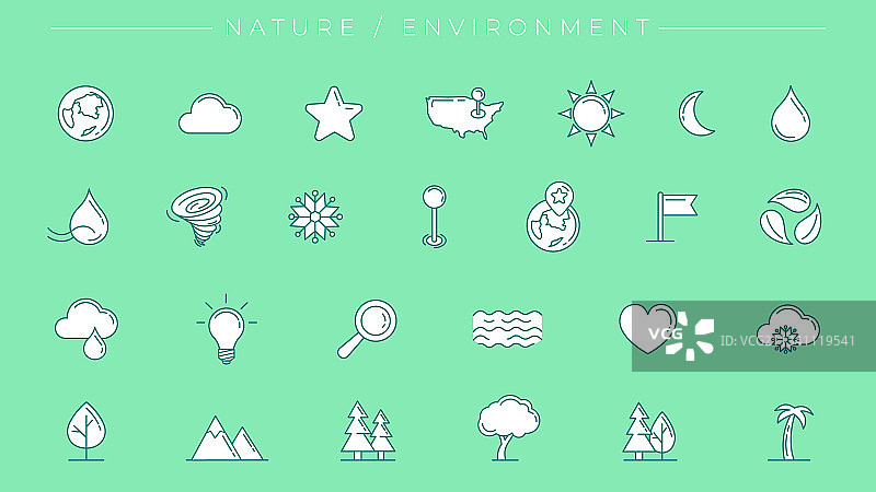自然环境概念线条风格图片素材