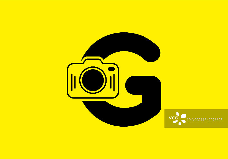 带摄像头的黑黄色首字母g图片素材
