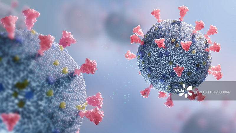 3D渲染写实风格微观视角新冠病毒插图图片素材